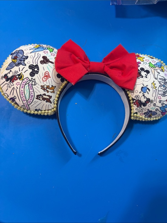 Other - Kids Red Bow Mouse Ear Headband - Character Print
